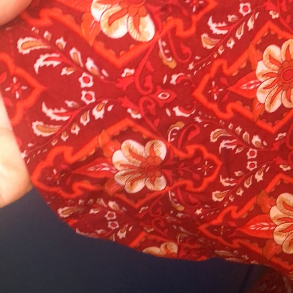 Red patterned boho wrap v neck maxi split dress - Picture 13 of 15